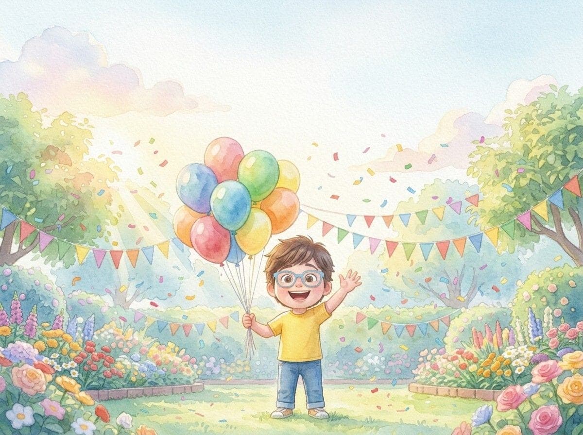 Watercolour style book cover of the same child