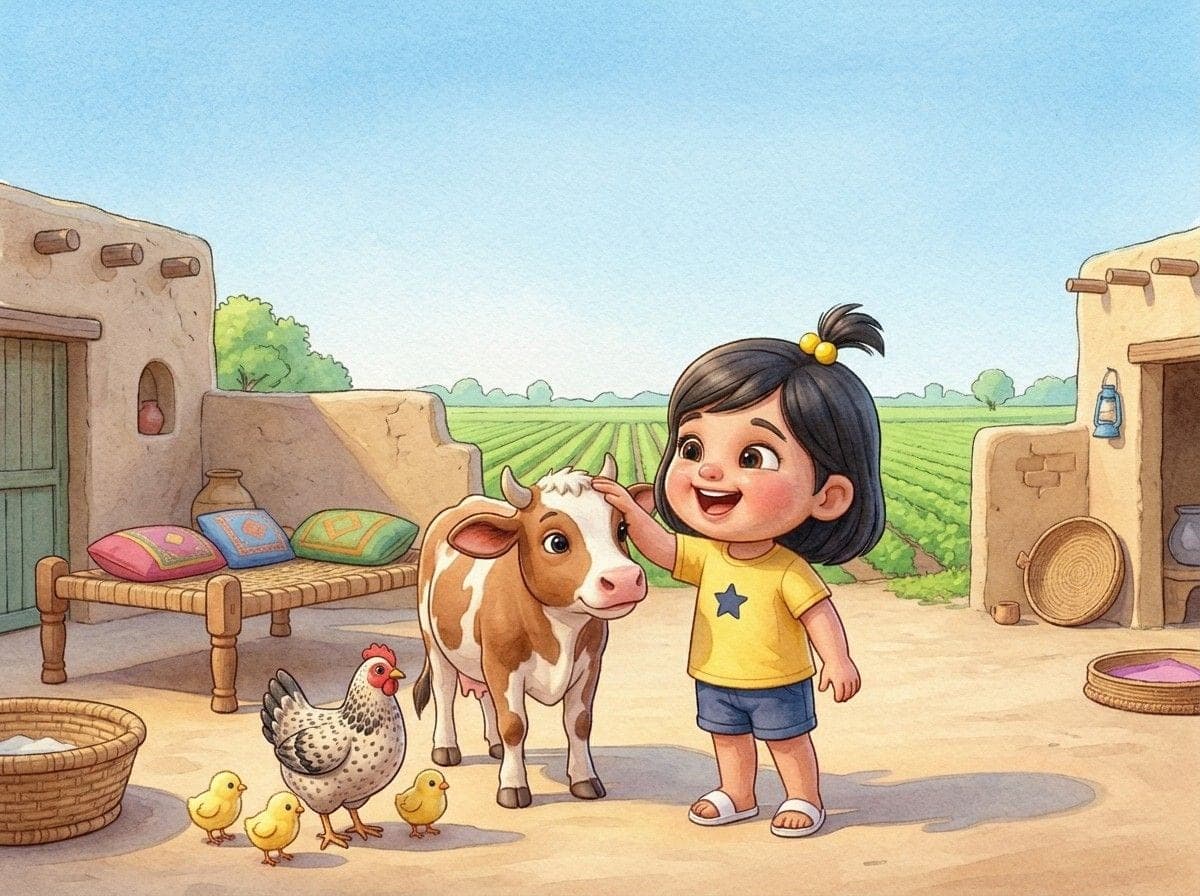 Hajra Meets the Farm Animals — inside page