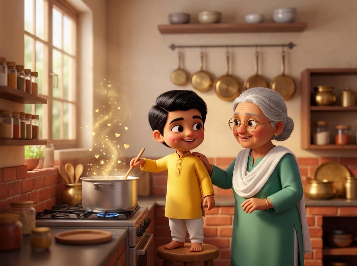 Dadi's Magic Kitchen book cover (3D style)